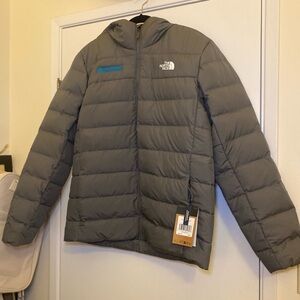 The North Face “Mountainhead” Gray Hooded Puffer Coat